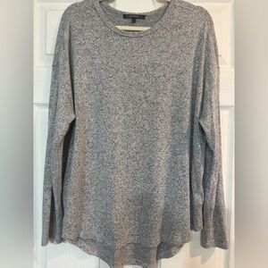 Quince Brushed Knit Heather Gray Top